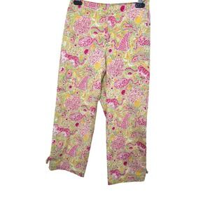 VTG Key West Tropical Print Capri Pants Size 4 Old Money Festival Multicolor Bea